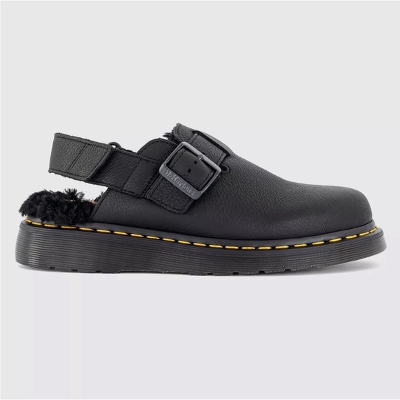 Dr. Martens Docs Jorge II Ambassador Black Faux Fur Lined Slingback Mules US 9 - Picture 3 of 12